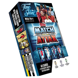Topps Match Attax 24/25 - Mega Tin 'Time to Shine' - Tin 1 - contains 44 Match Attax cards plus 4 exclusive LE's - Bukayo Saka, Benjamin Šeško, Vitinha and Santiago Giménez!